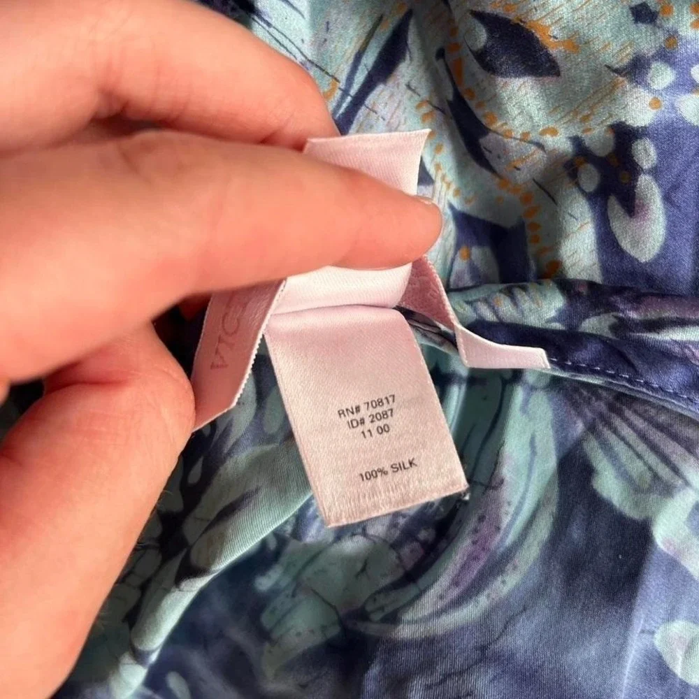 Vtg Y2K 2000 Victoria's Secret 100% Silk Slip Dress Babydoll Cami Blue Lingerie - Picture 8 of 8